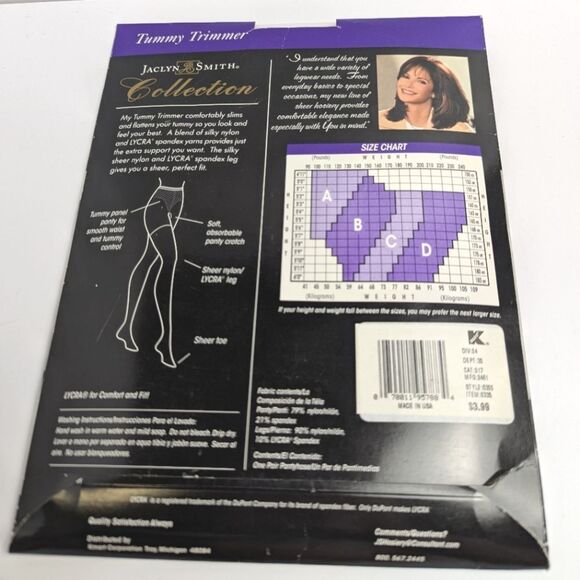 Jaclyn Smith Vintage NOS 3 Pairs Pantyhose Size C L/XL Nude Beige Black - Picture 6 of 10